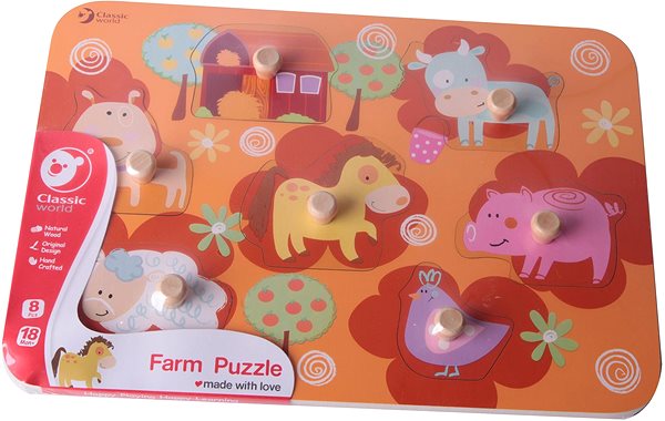 Puzzle Teddies Puzzle dosková obrysová farma ...