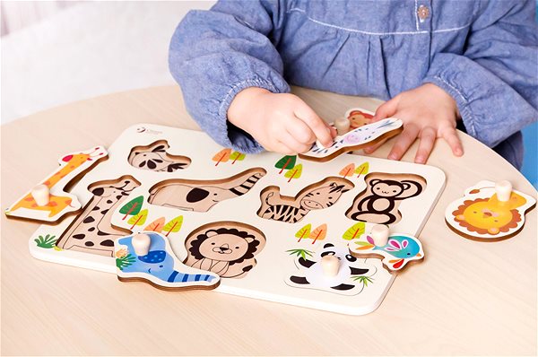 Puzzle Teddies Puzzle deskové obrysové zoo ...