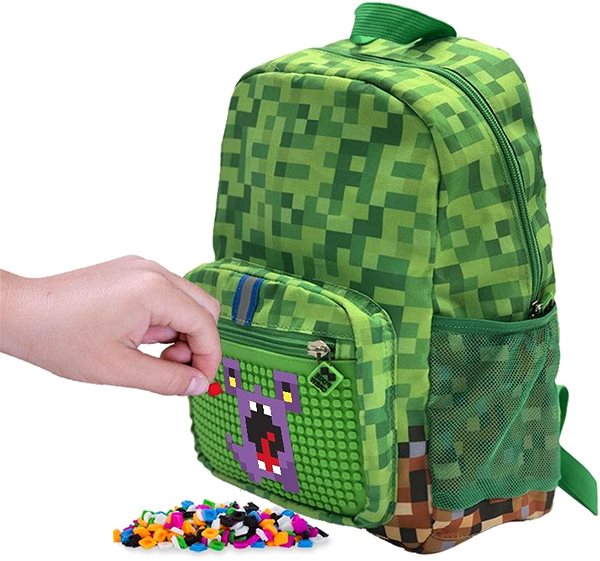 Detský ruksak Pixie Crew, detský batoh Adventure zelená kocka Vlastnosti/technológia