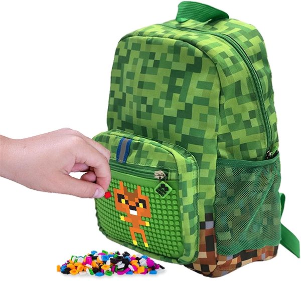 Detský ruksak Pixie Crew, detský batoh Adventure zelená kocka Vlastnosti/technológia