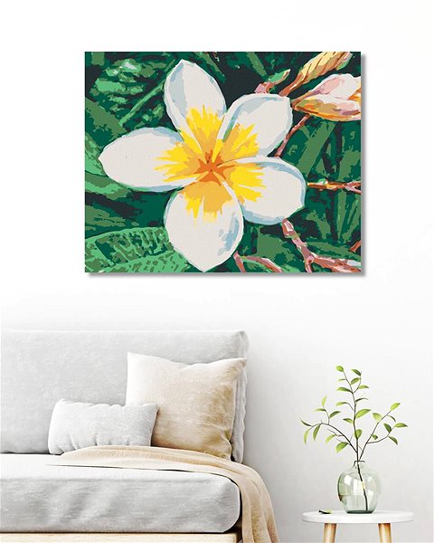 Maľovanie podľa čísel Maľovanie podľa čísel – Havajská kvetina, 40 × 50 cm, bez rámu a bez napnutého plátna ...