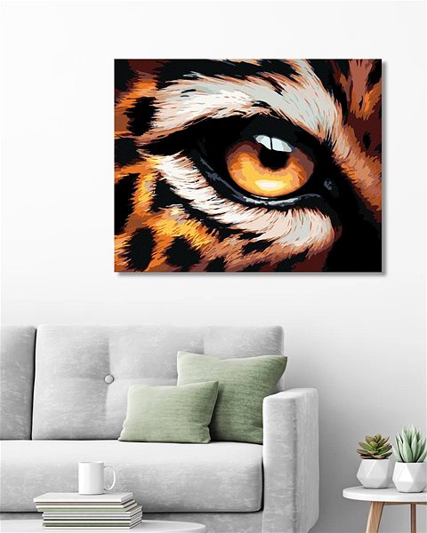 Maľovanie podľa čísel Maľovanie podľa čísel – Leopardie oko, 80 × 100 cm, napnuté plátno na rám ...