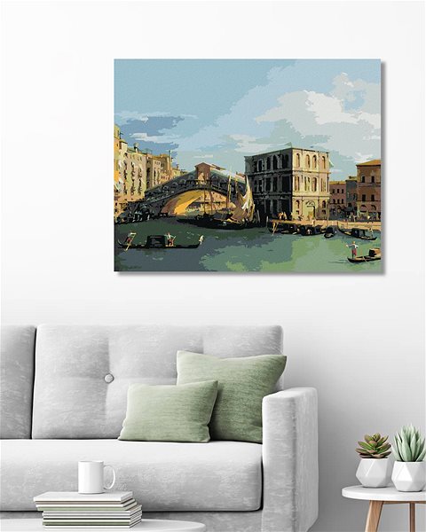 Maľovanie podľa čísel Maľovanie podľa čísel – Most Rialto od severu (Canaletto), 40 × 50 cm, napnuté plátno na rám ...