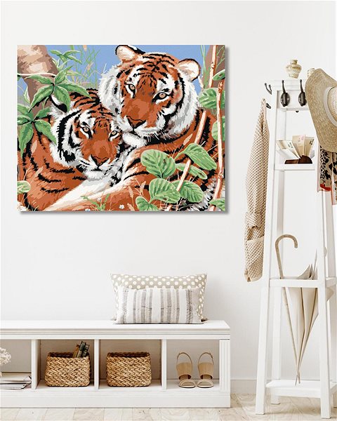 Maľovanie podľa čísel Maľovanie podľa čísel – Tigre dvojčatá (Howard Robinson), 40 × 50 cm, napnuté plátno na rám ...