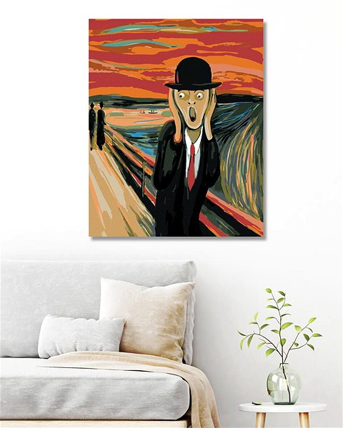 Maľovanie podľa čísel Maľovanie podľa čísel – Výkrik a klobúk – inšpirácia E. Munch, 40 × 50 cm, napnuté plátno na rám ...