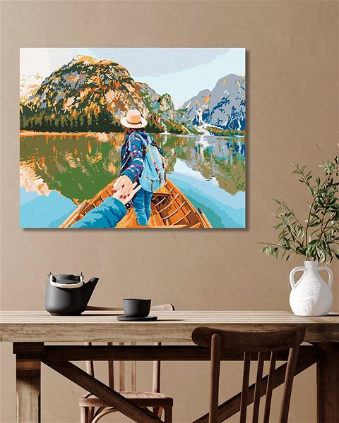 Maľovanie podľa čísel Maľovanie podľa čísel – Žena na loďke, 40 × 50 cm, napnuté plátno na rám ...