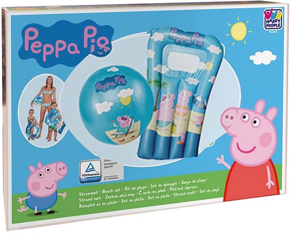 Nafukovacie lehátko Happy People Prasiatko Peppa plážová súprava ...