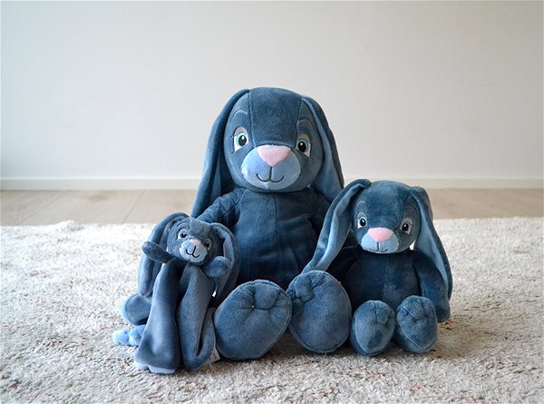 Plyšová hračka My Teddy Môj zajačik – stredne modrý ...