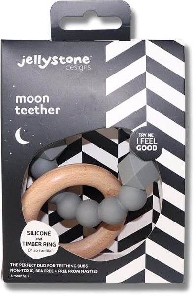 Hryzátko Jellystone Designs Hryzadlo Mesiac – sivé ...