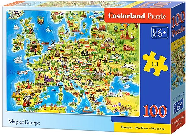 Puzzle Castorland Mapa Európy 100 dielikov ...