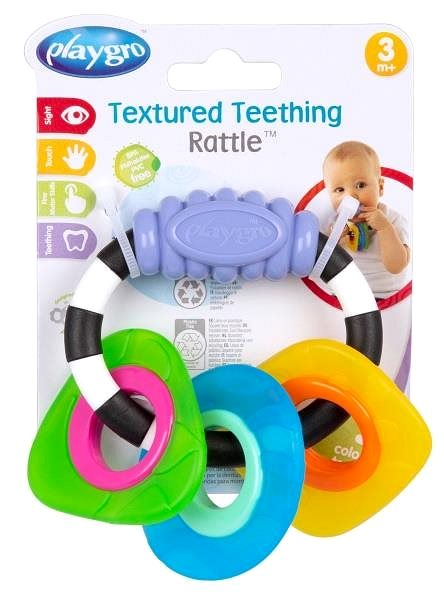 Playgro Bite Rattle with shapes .