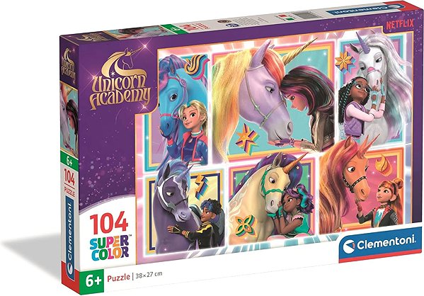CLEMENTONI Unicorn Academy puzzle 104 pieces.