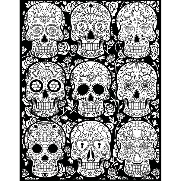 colouring page colourvelvet Velvet picture Skulls .