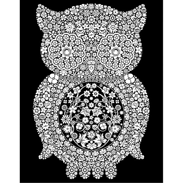 colouring page colourvelvet Velvet Owl .
