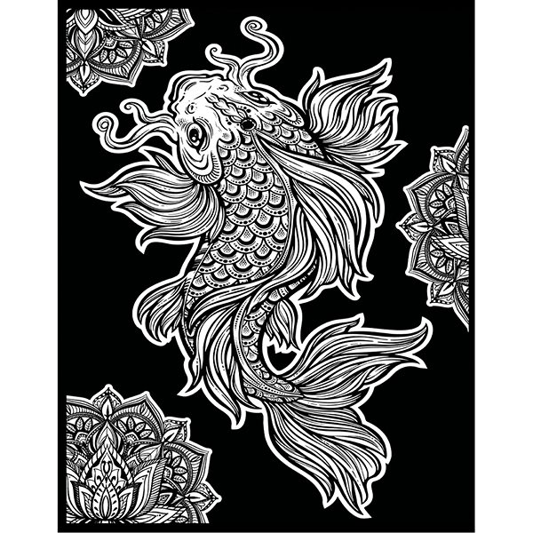 colouring page colourvelvet Velvet picture Koi carp .