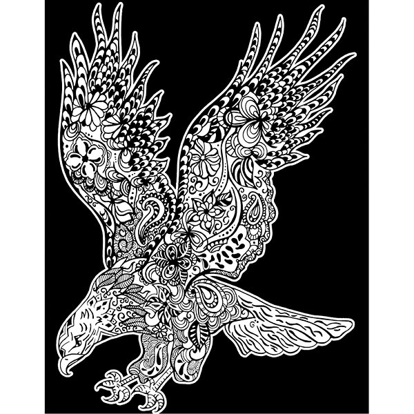colourvelvet Velvet Picture Eagle colouring page.