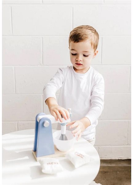 Derrson Wooden Mixer blue, set.