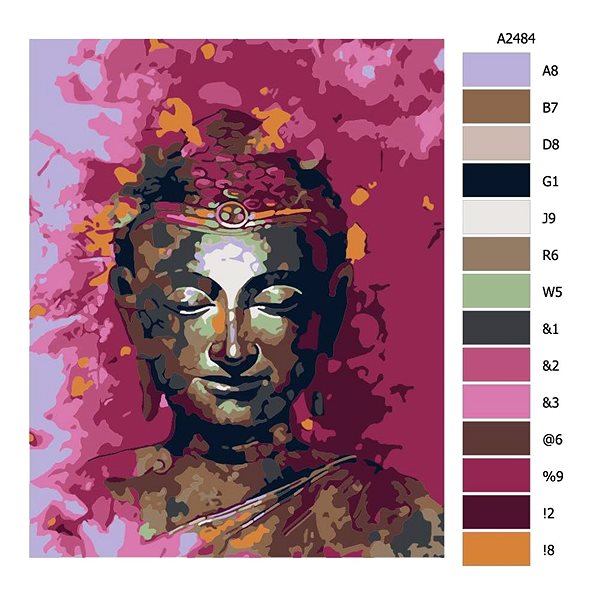Malování podle čísel V poklidu Buddha - 80 × 100 cm, plátno vypnuté na rám ...