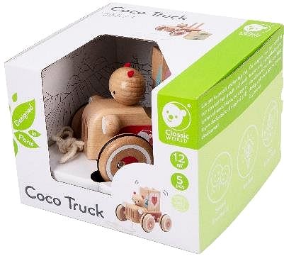 Tahací hračka Rappa auto dřevěné tahací s medvědem Coco a kostkami ...