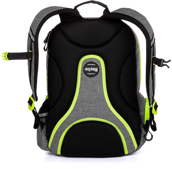School Backpack Backpack OXY Sport GRAY LINE green Back page