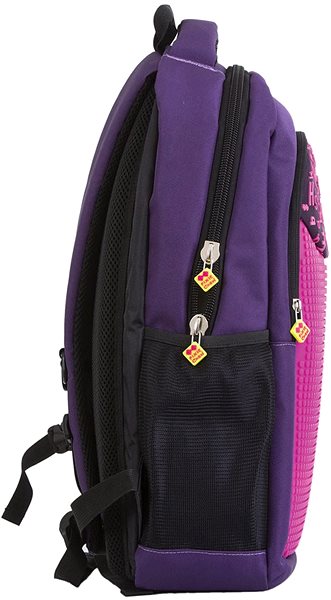 School Backpack Pixie Crew Student Backpack Purple with Letters Lateral view