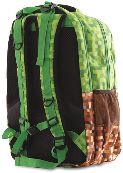 School Backpack Pixie Crew Student Backpack Minecraft Green-brown Back page