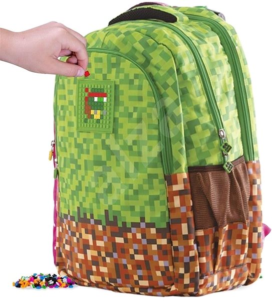School Backpack Pixie Crew Student Backpack Minecraft Green-brown Features/technology