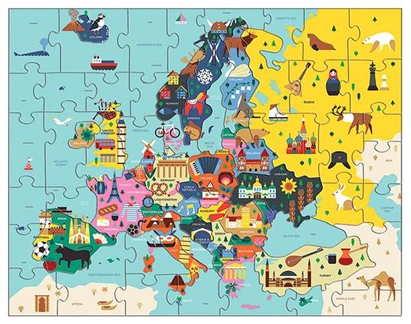 Puzzle Geography Puzzle – Mapa Európy (70 ks ) ...
