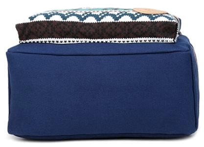 School Backpack TopBags Women's City Backpack Canvas Winter Pattern - Dark Blue Features/technology