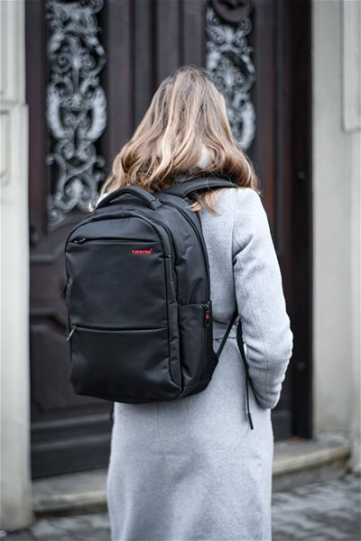 School Backpack Tigernu Unisex Student Backpack 3032C Black Lateral view
