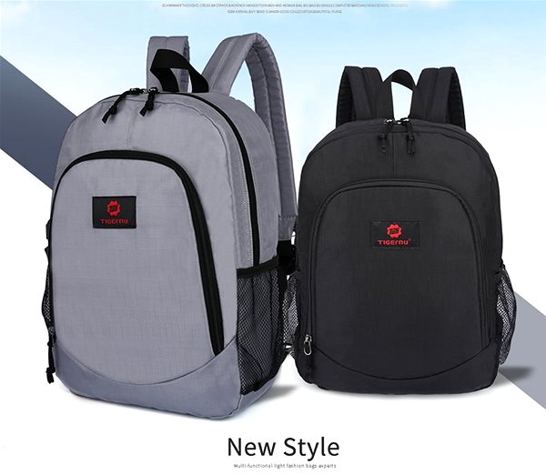 School Backpack Tigernu Unisex Student Backpack 3200 Grey Lifestyle