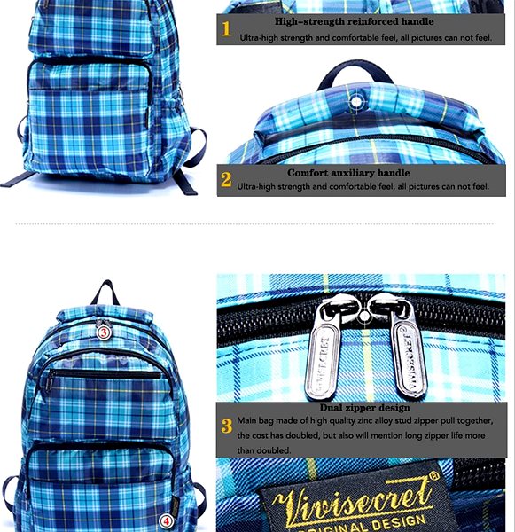 School Backpack Top Bags ViVi-Square - Pink Features/technology
