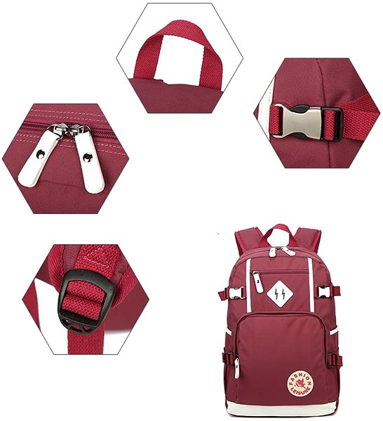 School Backpack TopBags Unisex Leisure School Backpack - Grey Features/technology