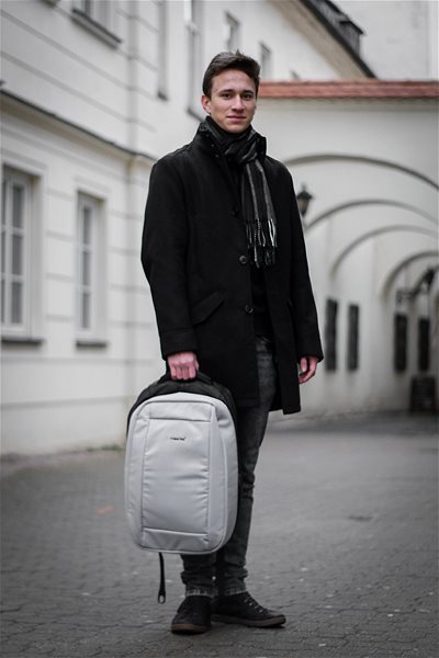 School Backpack Tigernu Unisex City Backpack 3599 Silver Grey Lifestyle