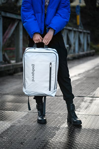 School Backpack TopBags Discoverer City White Backpack Lifestyle