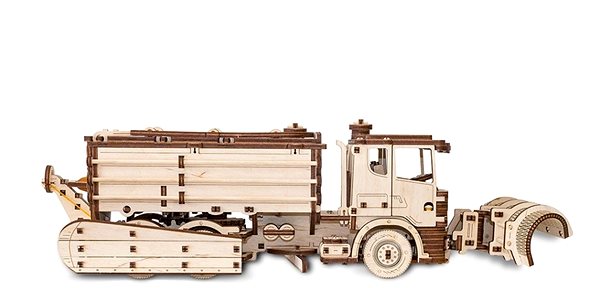 3D Puzzle Ewa Eco-Wood-Art Snow Plow Lateral view