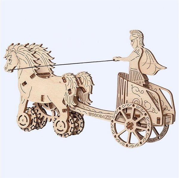 3D Puzzle Wooden City Roman Carriage Lateral view
