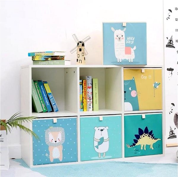 Úložný box Dream Creations Látkový box na hračky mačka a vták 33 × 33 × 33 cm ...