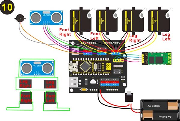 Stavebnice Keyestudio KS0358 Arduino DIY sada elektronických dílů pro OTTO Robot Maker ...