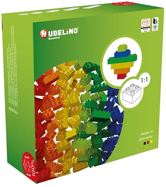Játékkocka gyerekeknek Hubelino Golyópálya - színes kockák 120 db ...