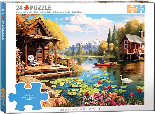 Eurographics Connecting Pieces: Lakeside Cabin 24 pieces puzzle.