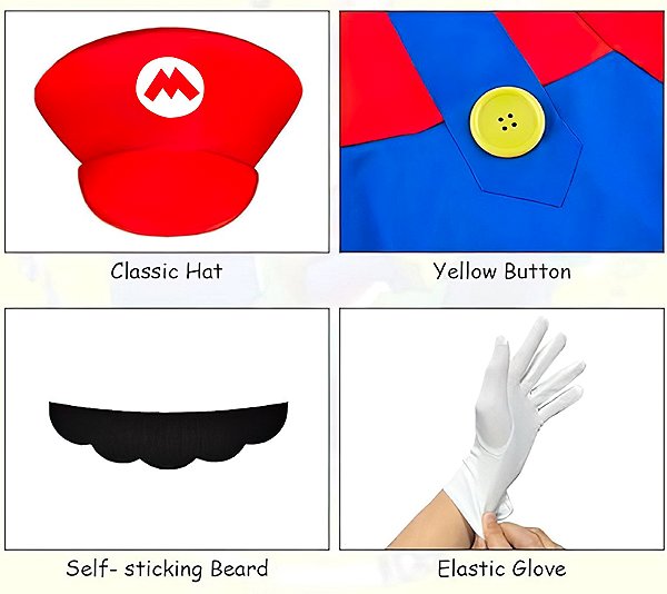 Kostým FUNCO Kostým Super Mario Mario veľ. 122 – 134 cm ...