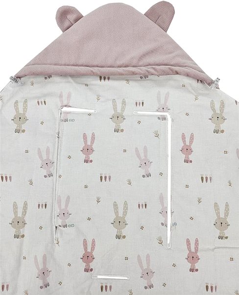 Car seat pouch ECO bag Velvet Bunny pink .