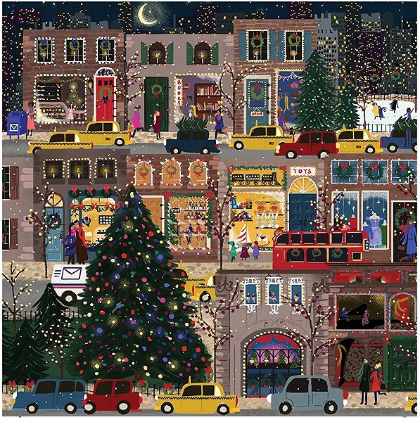 GALISON Metallic Square Puzzle Winter Lights 500 Pieces.