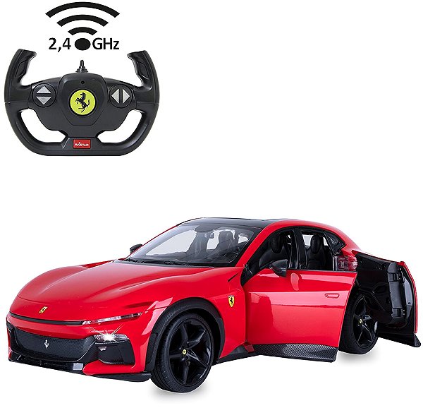 RC car Jamara Ferrari Purosangue 1:14 Red 2.4 GHz with manual door opening.