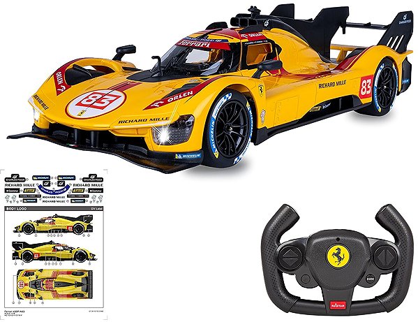 Jamara Ferrari 499P-N83 1:14 Yellow 2.4 GHz RC Car with Manual Door Opening.