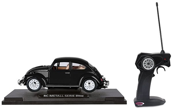 Jamara VW Beetle RC Diecast 1:18 Black 27MHz with manual door opening.