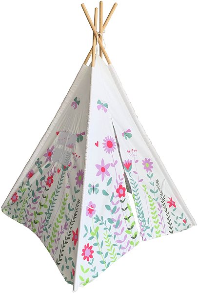 Tent for Children G21 Teepee Spring Meadow, Pink Flowers Lateral view