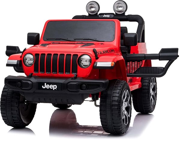 Dětské elektrické auto Jeep Wrangler Rubicon, červené Boční pohled