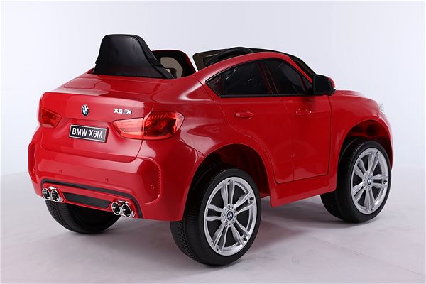 Elektrické auto pre deti BMW X6M NEW – jednomiestne, červené Bočný pohľad